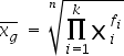formula della media geometrica ponderata